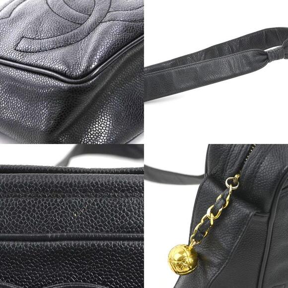 CHANEL Black Caviar Leather Logo Shoulder Bag - Picture 4 of 5